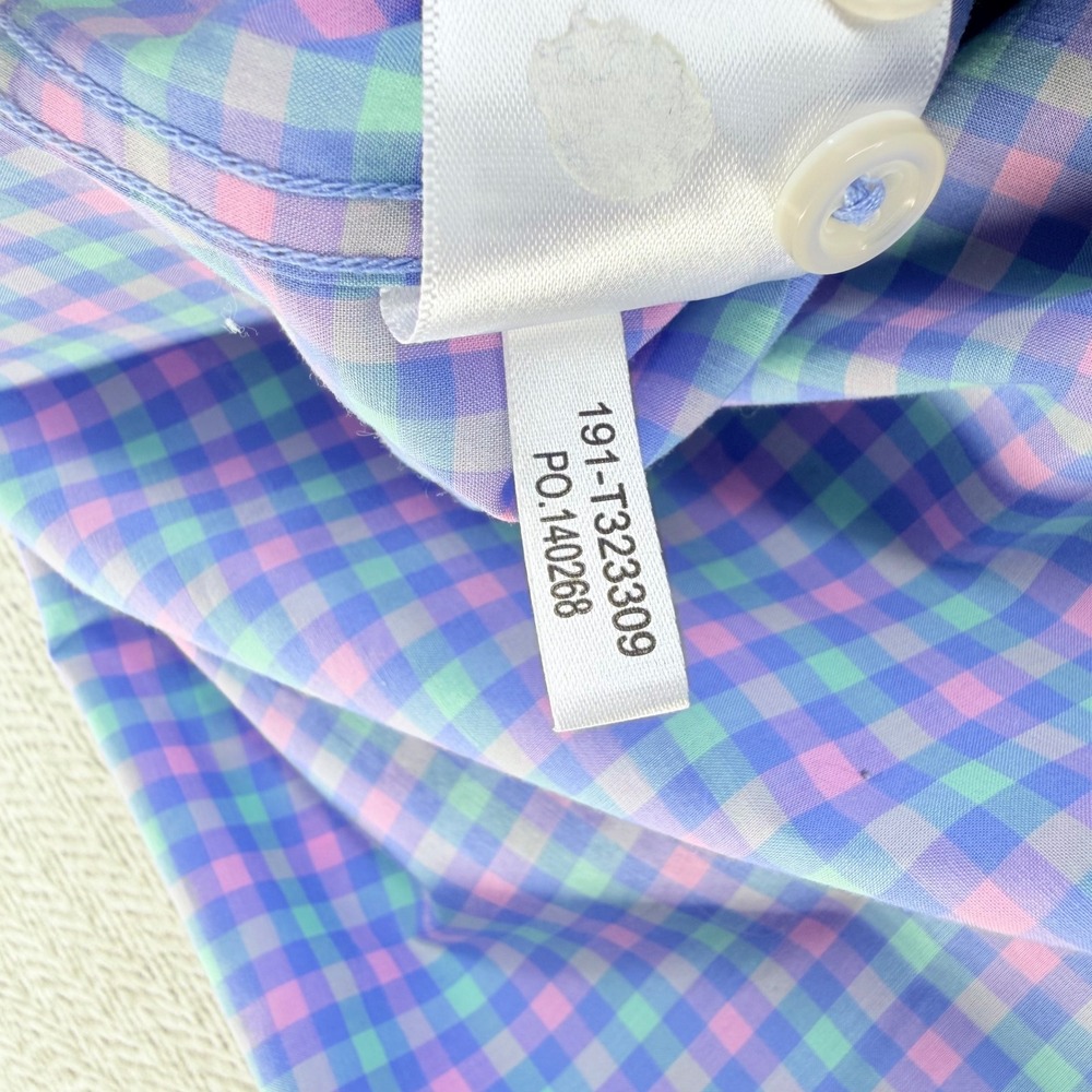 Tommy Bahama IslandZone Men's Large Multicolor Pima Cotton Gingham Shirt - Picture 8 of 12